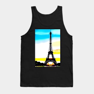 Eiffel Tower - Love France Memory - painting, and mix drawing, painting and digital Tank Top